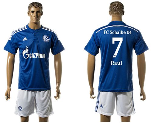 Schalke 04 #7 Raul Blue Home Soccer Club Jersey