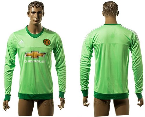 Manchester United Blank Green Goalkeeper Long Sleeves Soccer Club Jersey