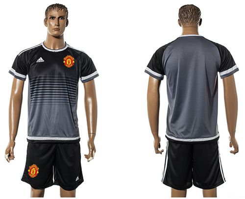 Manchester United Blank Black Training Soccer Club Jersey