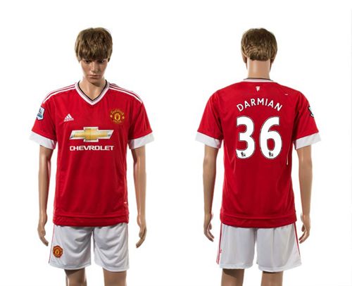 Manchester United #36 Darmian Red Home Soccer Club Jersey