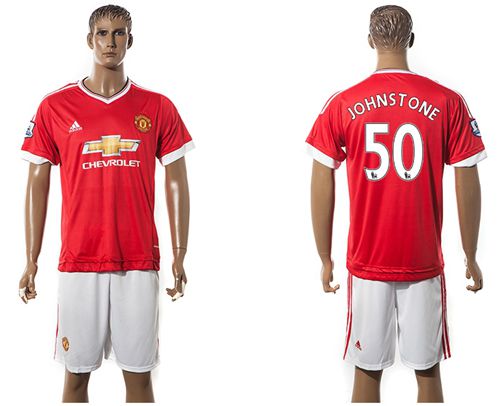 Manchester United #50 Johnstone Red Home Soccer Club Jersey