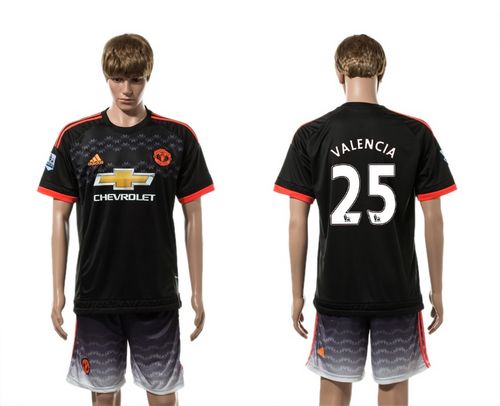 Manchester United #25 Valencia Black Soccer Club Jersey