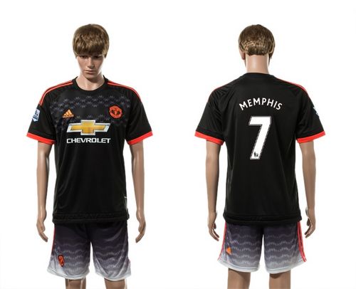 Manchester United #7 Memphis Black Soccer Club Jersey