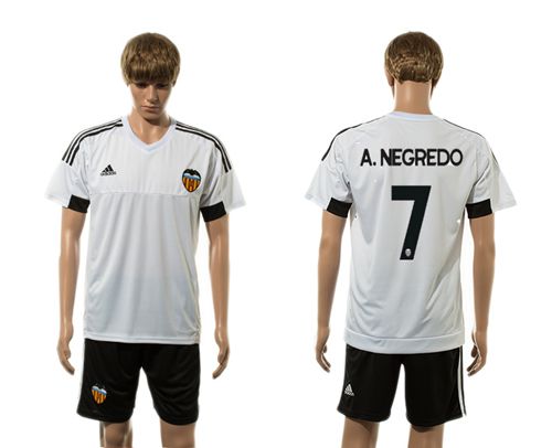 Valencia #7 A.Negredo Home Soccer Club Jersey