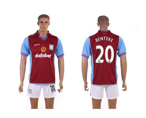 Aston Villa #20 Benteke Red Home Soccer Club Jersey