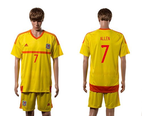 Wales #7 Allen Away Soccer Club Jersey