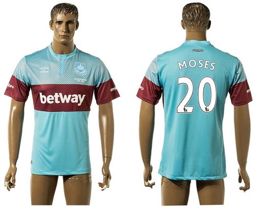 West Ham United #20 Moses Away Soccer Club Jersey