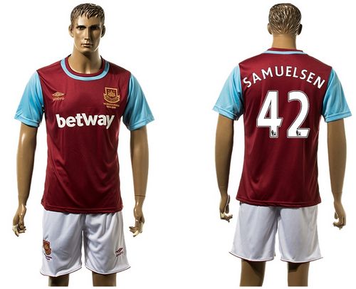 West Ham United #42 Samuelsen Home Soccer Club Jersey