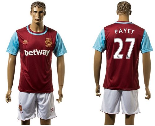 West Ham United #27 Payet Home Soccer Club Jersey