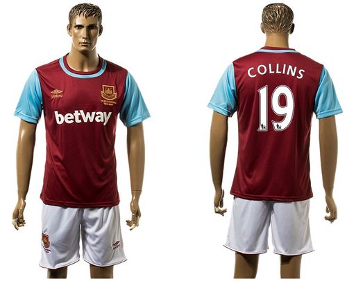 West Ham United #19 Collins Home Soccer Club Jersey