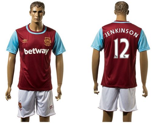 West Ham United #12 Jenkinson Home Soccer Club Jersey