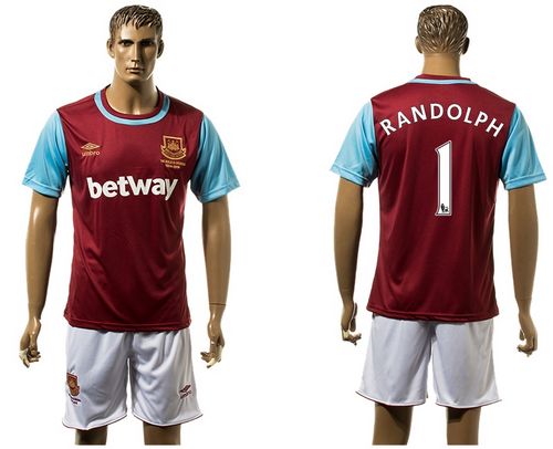 West Ham United #1 Randolph Home Soccer Club Jersey