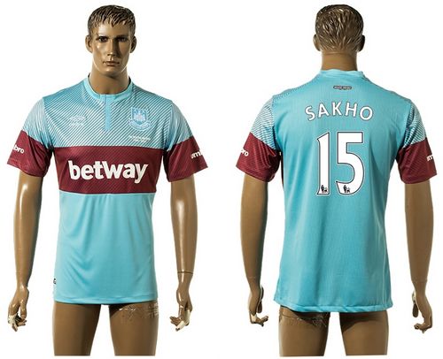 West Ham United #15 Sakho Away Soccer Club Jersey