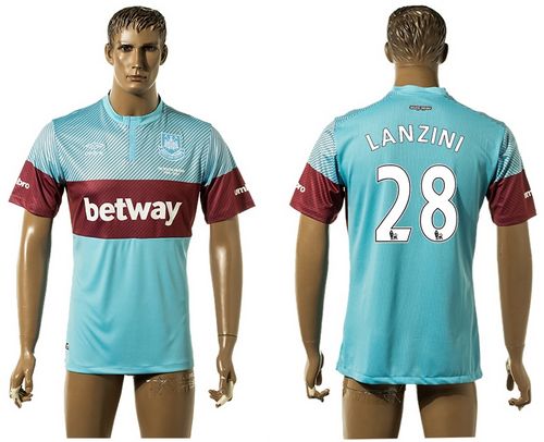 West Ham United #28 Lanzini Away Soccer Club Jersey