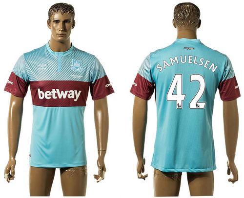 West Ham United #42 Samuelsen Away Soccer Club Jersey