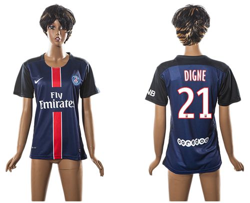 Women's Paris Saint Germain #21 Digne Home Soccer Club Jersey