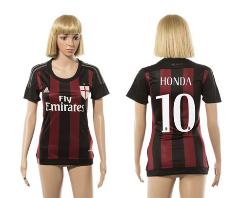 Women's AC Milan #10 Honda Home Soccer Club Jersey