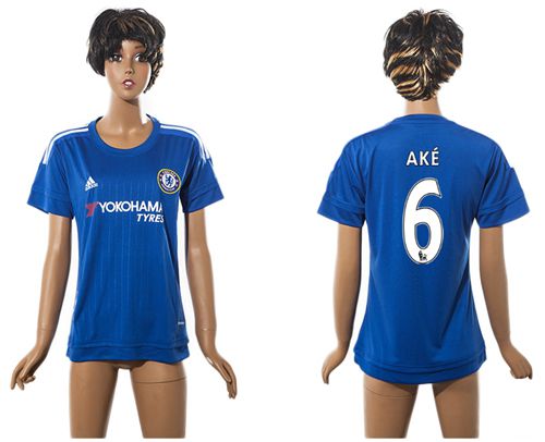 Women's Chelsea #6 Ake Home Soccer Club Jersey