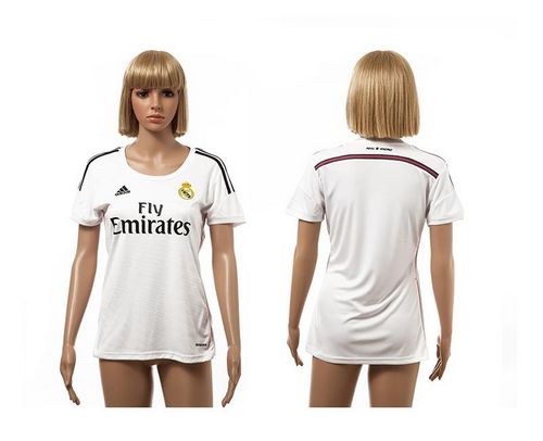 Women's Real Madrid Blank Home Soccer Club Jersey