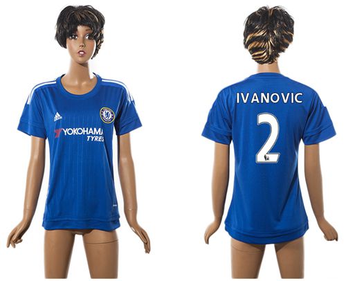 Women's Chelsea #2 Ivanovic Home Soccer Club Jersey