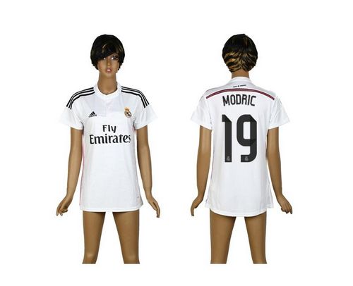 Women's Real Madrid #19 Modric Home Soccer Club Jersey