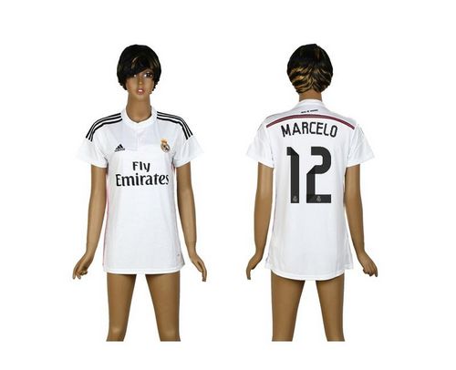 Women's Real Madrid #12 Marcelo Home Soccer Club Jersey