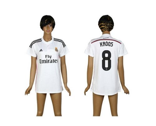 Women's Real Madrid #8 Kroos Home Soccer Club Jersey