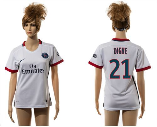 Women's Paris Saint Germain #21 Digne Away Soccer Club Jersey