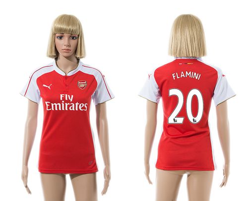 Women's Arsenal #20 Flamini Home Soccer Club Jersey