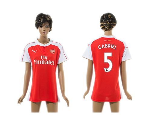 Women's Arsenal #5 Gabriel Home Soccer Club Jersey