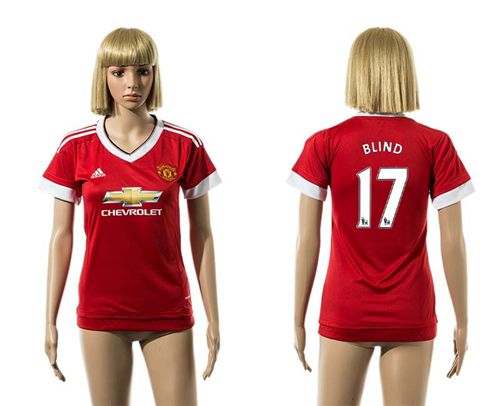 Women's Manchester United #17 Blind Red Home Soccer Club Jersey