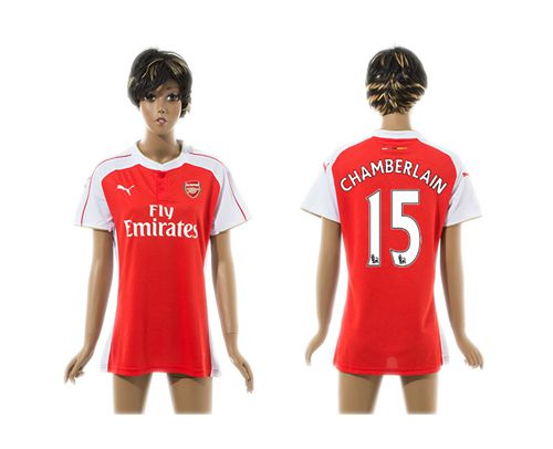 Women's Arsenal #15 Chamberlain Home Soccer Club Jersey