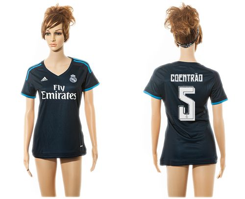 Women's Real Madrid #5 Coentrao Sec Away Soccer Club Jersey