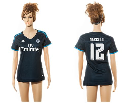 Women's Real Madrid #12 Marcelo Sec Away Soccer Club Jersey