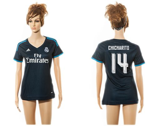 Women's Real Madrid #14 Chicharito Sec Away Soccer Club Jersey