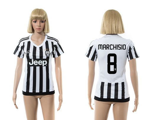 Women's Juventus #8 Marchisio Home Soccer Club Jersey