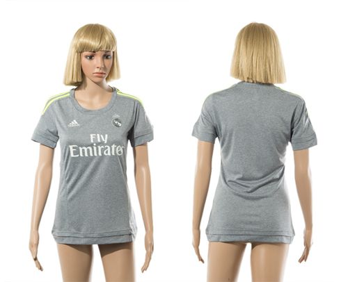 Women's Real Madrid Blank Grey Soccer Club Jersey