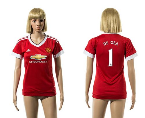 Women's Manchester United #1 DE GEA Red Home Soccer Club Jersey