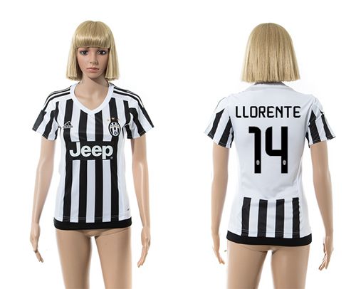 Women's Juventus #14 Llorente Home Soccer Club Jersey