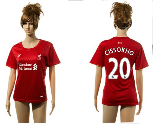 Women's Liverpool #20 Cissokho Red Home Soccer Club Jersey