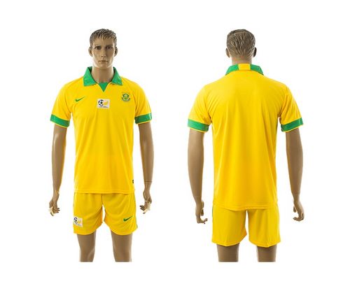 South African Blank Yellow Home Soccer Country Jersey