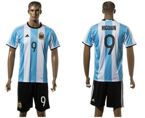 Argentina #9 Higuain Home Soccer Country Jersey