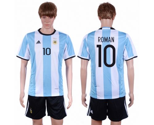 Argentina #10 Roman Home Soccer Country Jersey