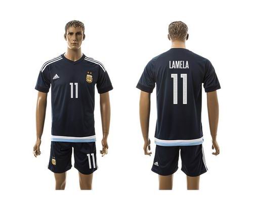 Argentina #11 Lamela Away Soccer Country Jersey