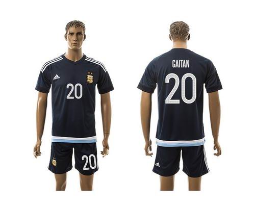 Argentina #20 Gaitan Away Soccer Country Jersey