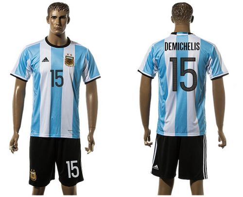 Argentina #15 Demichelis Home Soccer Country Jersey