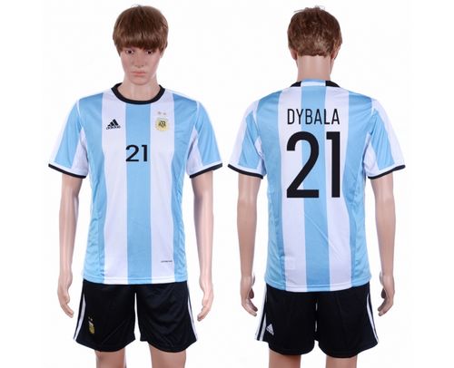 Argentina #21 Dybala Home Soccer Country Jersey