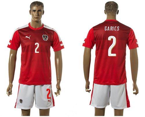 Austria #2 Garics Red Home Soccer Country Jersey