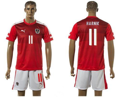 Austria #11 Harnik Red Home Soccer Country Jersey