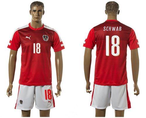 Austria #18 Schwab Red Home Soccer Country Jersey